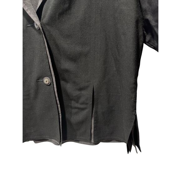 Susans Black Women’s Size Small black w/ gray collar & Sleeves Blazer Jacket - Picture 7 of 10